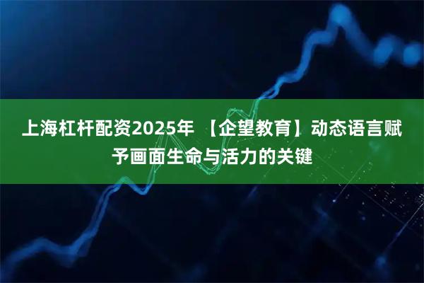 上海杠杆配资2025年 【企望教育】动态语言赋予画面生命与活力的关键